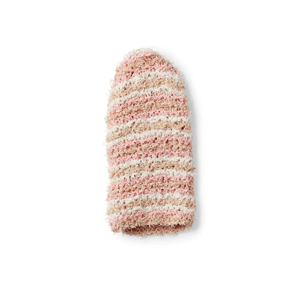 Red Heart Striped Knit Scrubby Mitt Knit Scrubby Mitt made in Red Heart Scrubby Cotton Yarn
