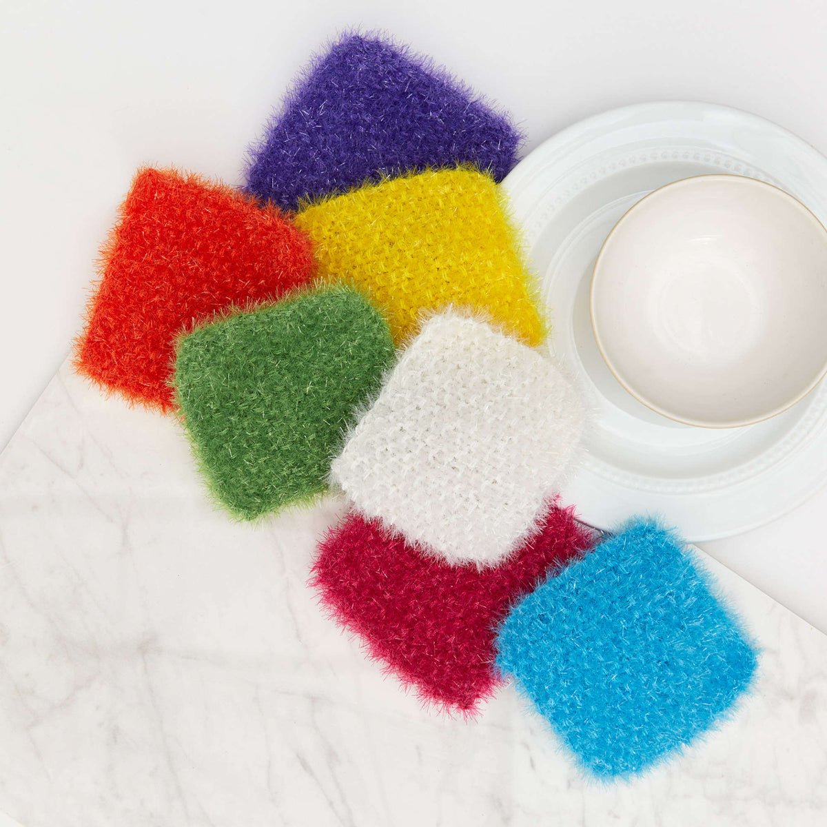 Knit Scrubby made in Red Heart Scrubby Sparkle Yarn