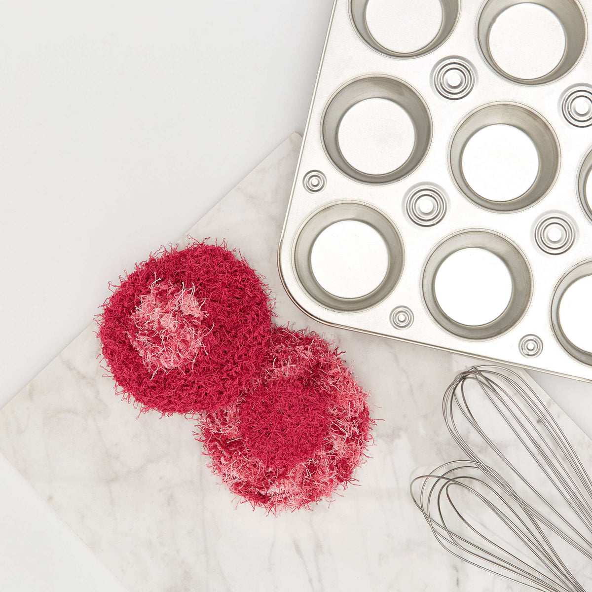 Knit Dishcloth made in Red Heart Scrubby Yarn