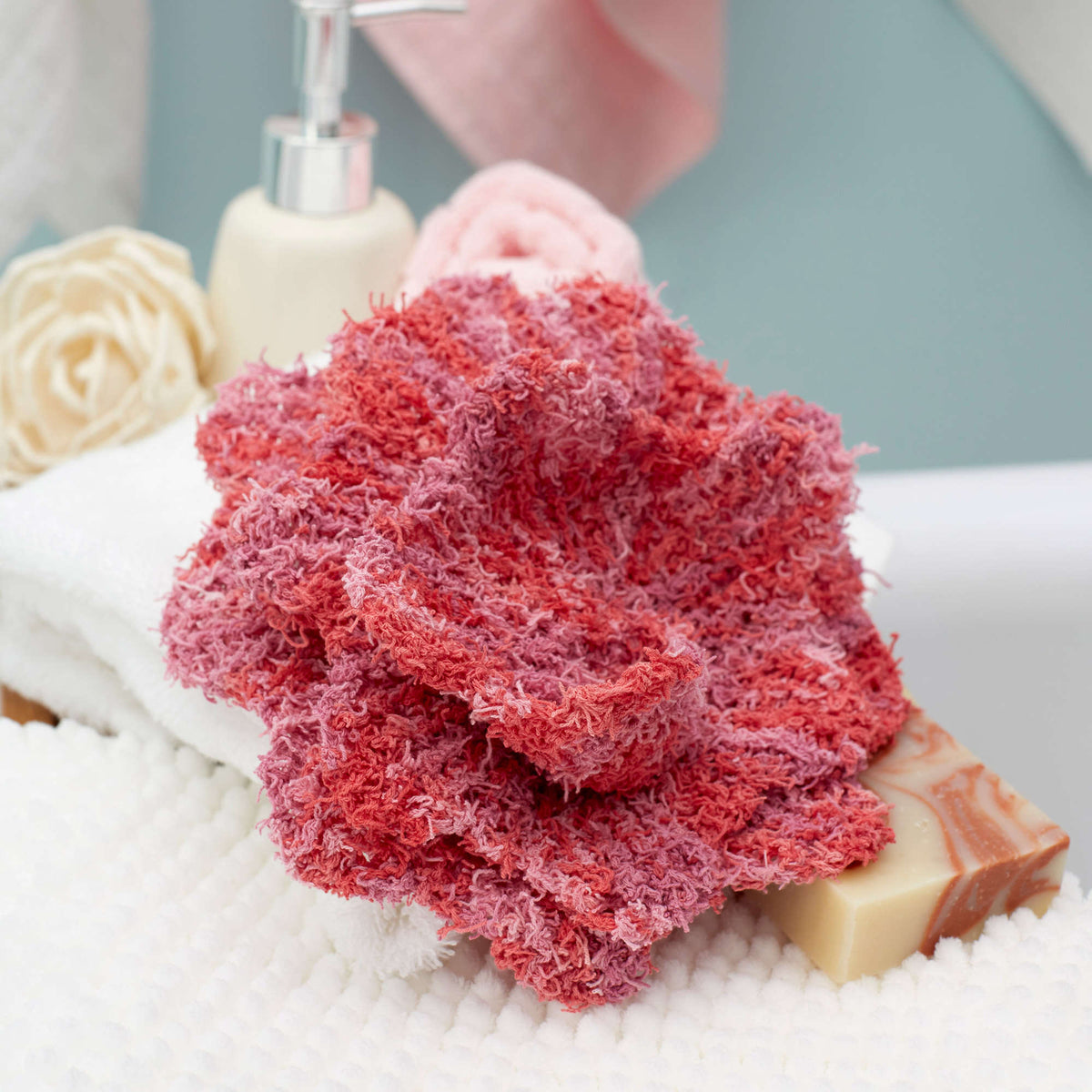 Knit Scrubby made in Red Heart Scrubby Cotton Yarn