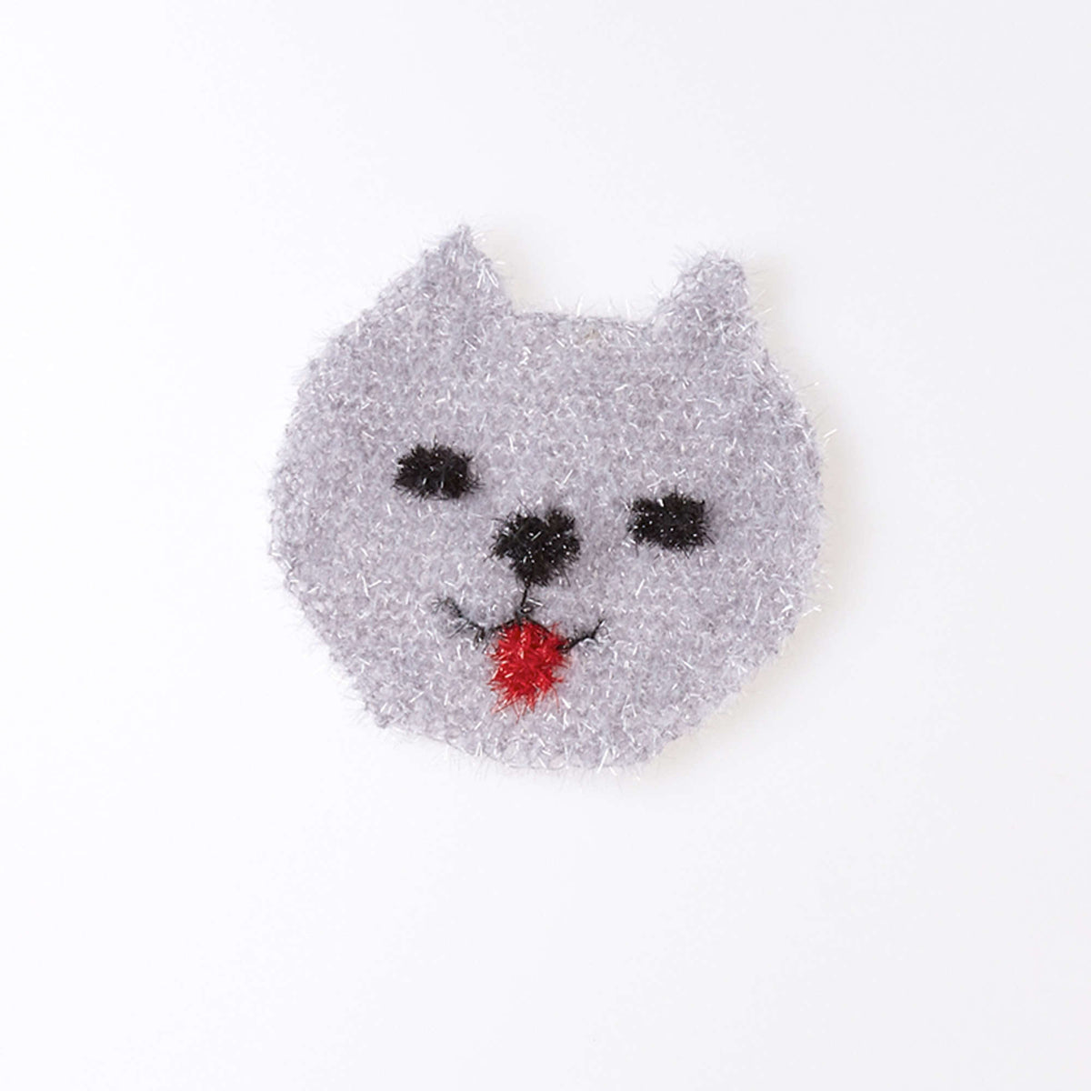 Knit Dishcloth made in Red Heart Scrubby Sparkle Yarn