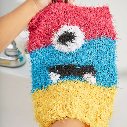 Red Heart Knit Scrubby Monster Mitt Knit Scrubby Mitt made in Red Heart Scrubby Yarn