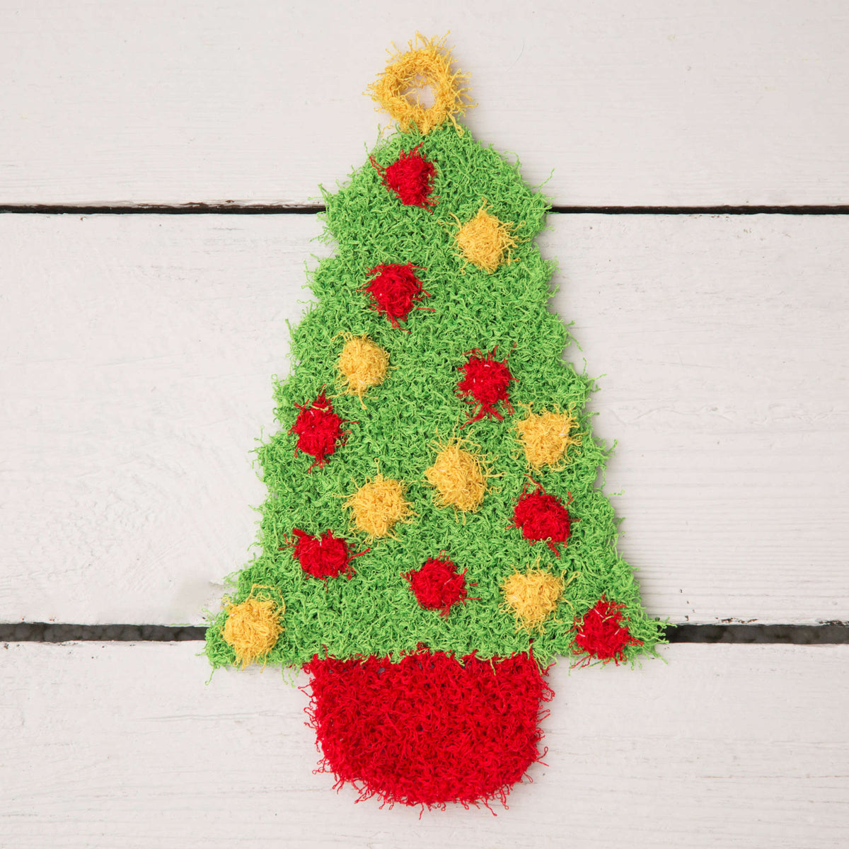 Knit Dishcloth made in Red Heart Scrubby Yarn