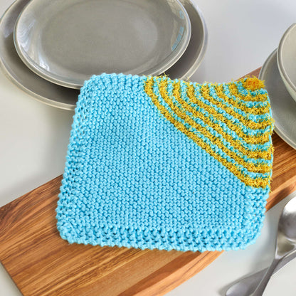 Red Heart Knit Scrubby Cloth Knit Dishcloth made in Red Heart Scrubby Smoothie Yarn