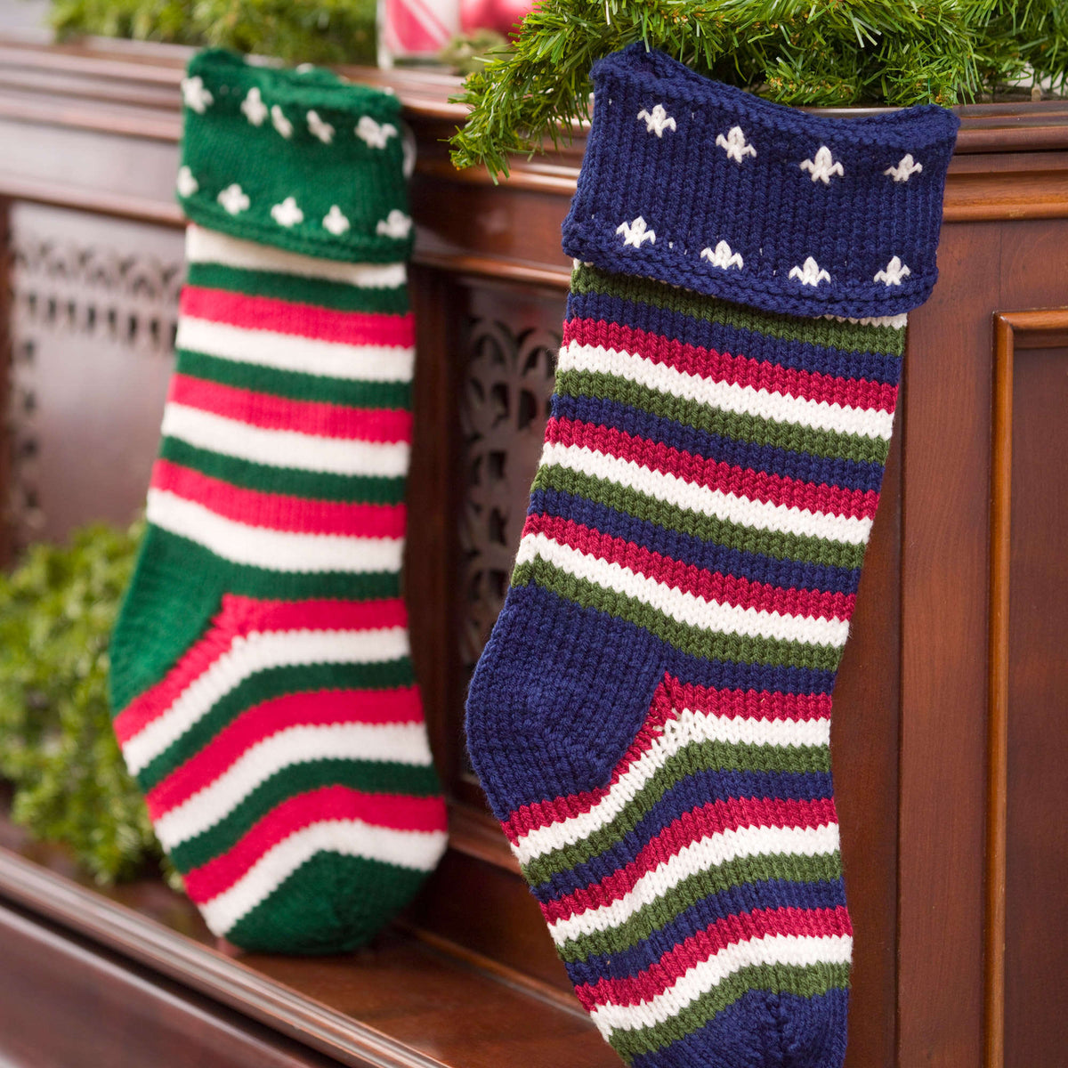 Knit Stocking made in Red Heart Super Saver Yarn