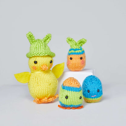 Red Heart Chrissy Knit Chick and the Egg-stras Knit Interior Décor made in Red Heart Amigurumi Yarn