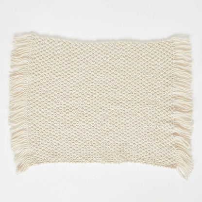 Red Heart Fringed Plant Mat Knit Mat made in Red Heart Hygge Charm Yarn