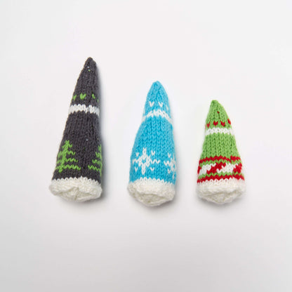 Red Heart Knit Fair Isle Santas Knit Santas made in Red Heart Super Saver Yarn
