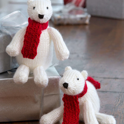 Red Heart Knit Polar Bear Ornaments Knit Ornaments made in Red Heart Soft Yarn