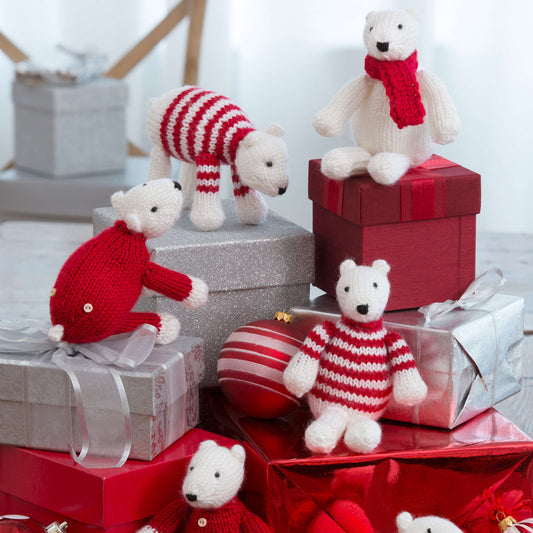 Knit Ornaments made in Red Heart Soft Yarn