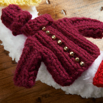 Red Heart Knit Holiday Sweater Wreath Knit Wreath made in Red Heart Buttercup Yarn