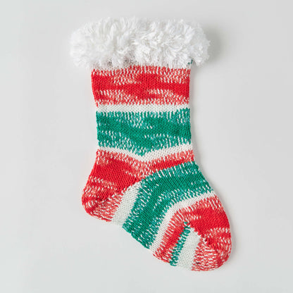 Red Heart Knit Christmas Stocking With Fur Trim Knit Stockings made in Red Heart Super Saver Fair Isle Yarn