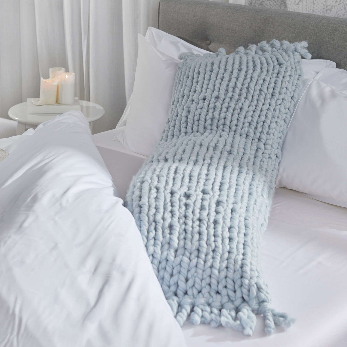 Knit Pillow made in Red Heart Irresistible Yarn