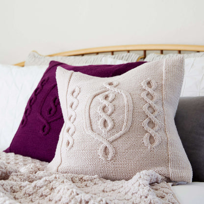 Red Heart Hygge Chic Knit Pillow Knit Pillow made in Red Heart Chic Sheep Yarn