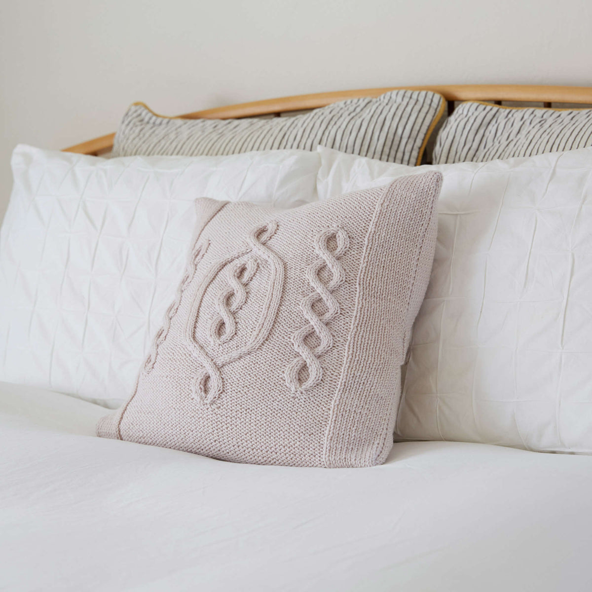 Knit Pillow made in Red Heart Chic Sheep Yarn