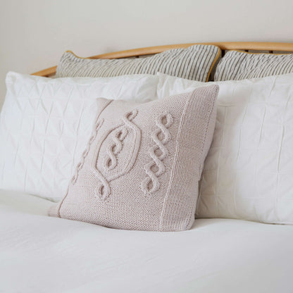 Red Heart Hygge Chic Knit Pillow Knit Pillow made in Red Heart Chic Sheep Yarn