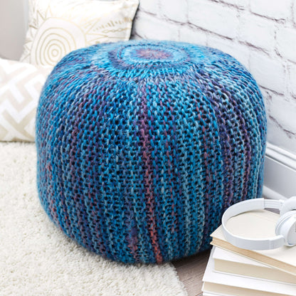 Red Heart Pop of Color Knit Pouf Knit Pouf made in Red Heart Evermore Yarn