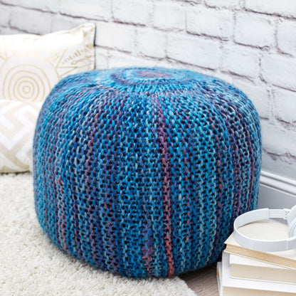 Red Heart Pop of Color Knit Pouf Knit Pouf made in Red Heart Evermore Yarn
