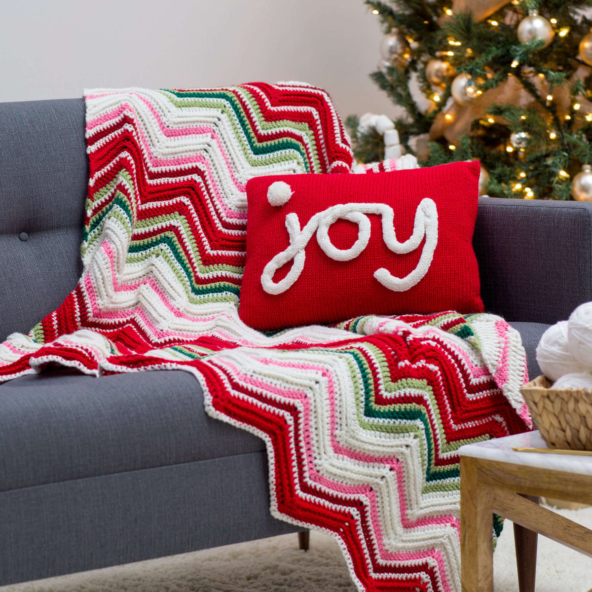 Knit Pillow made in Red Heart With Love Yarn