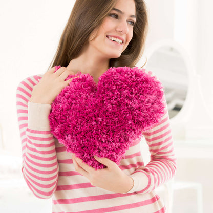 Red Heart Knit Be Still My Heart Pillow Knit Pillow made in Red Heart Super Saver Yarn