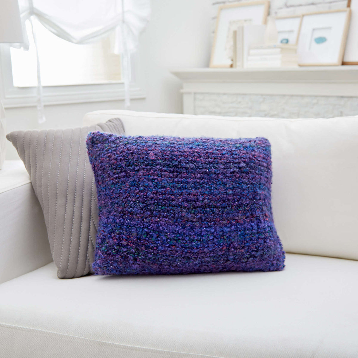 Knit Pillow made in Red Heart Stellar Yarn