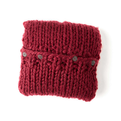 Red Heart Oversized-Cable Pillow Knit Pillow made in Red Heart Irresistible Yarn