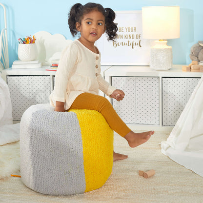 Red Heart Knit Fleecy Pouf Single Size