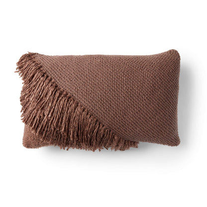 Red Heart Fringed Knit Lumbar Pillow Single Size