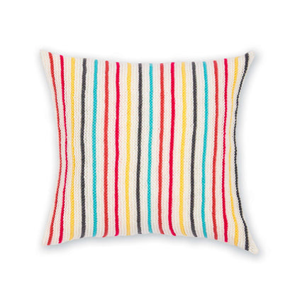 Red Heart Garter Stripe Knit Pillow Knit Pillow made in Red Heart Super Saver yarn