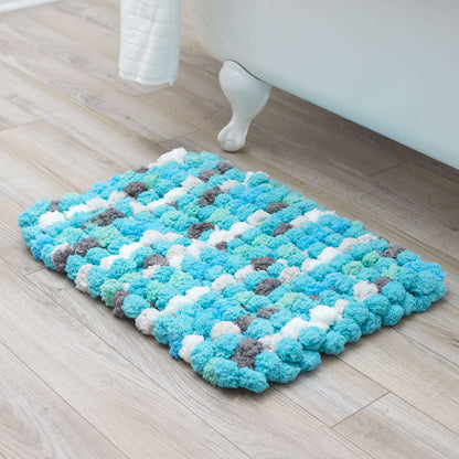 Red Heart Luxurious Bath Rug Knit Rug made in Red Heart Pomp-a-Doodle Yarn