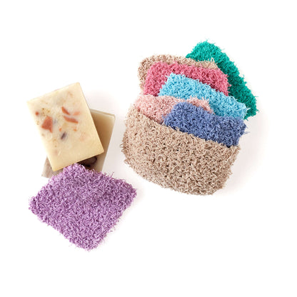 Red Heart Knit 7 Days of Face Pads Bathroom Accessories Knit Bathroom Accessories made in Red Heart Scrubby Cotton Yarn