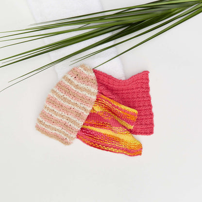 Red Heart Knit Textured Stripes Washcloth Knit Dishcloth made in Red Heart Scrubby Smoothie Yarn