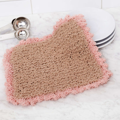Red Heart Picot Edge Knit Washcloth Knit Dishcloth made in Red Heart Scrubby Cotton Yarn