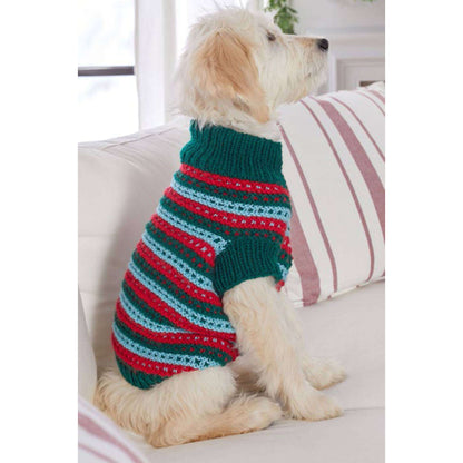 Red Heart Stylish Knit Dog Sweater Knit Sweater made in Red Heart With Love Yarn