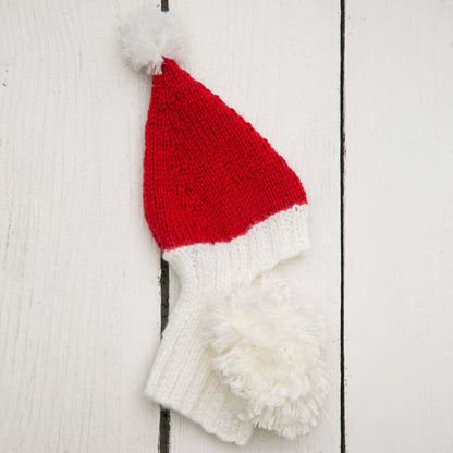 Red Heart Knit Santa Doggie Hat Knit Hat made in Red Heart Boutique Yarn