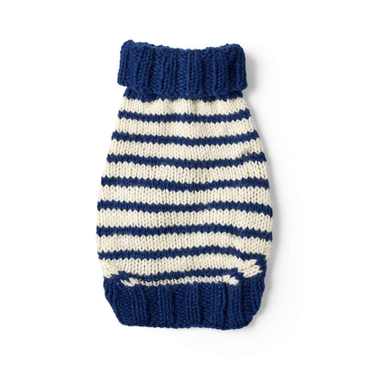 Red Heart Striped Knit Dog Coat S