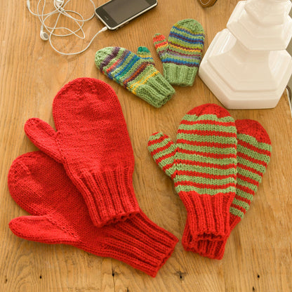 Red Heart Knit Mittens for All Knit Mittens made in Red Heart Super Saver Yarn