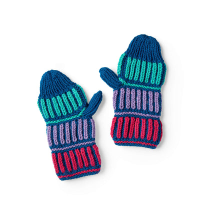 Red Heart Warm Brioche Knit Mittens Knit Mittens made in Red Heart With Love Yarn