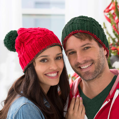Red Heart Knit Christmas Gift Beanies Knit Beanie made in Red Heart With Love Yarn