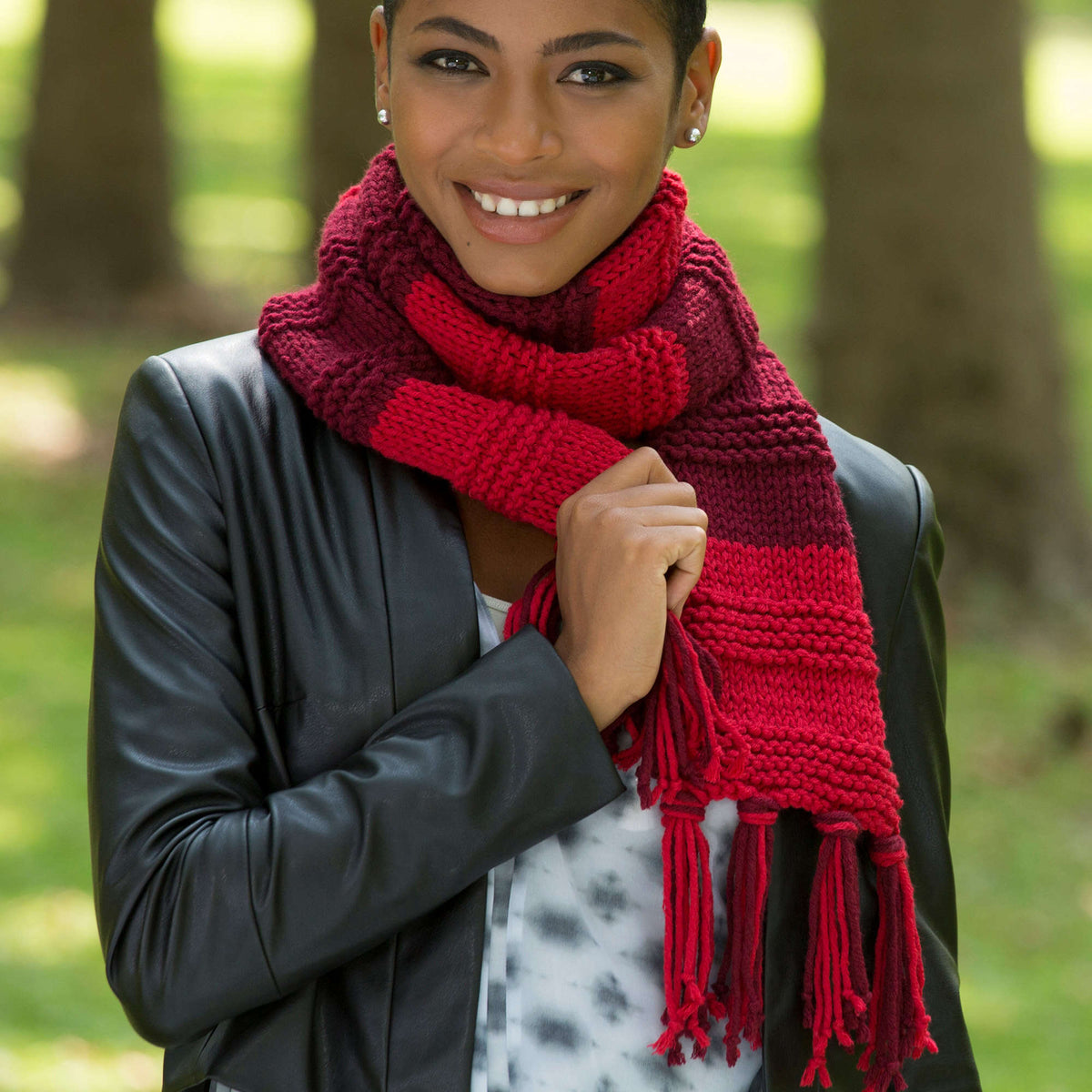 Knit Scarf made in Red Heart Heads Up Yarn