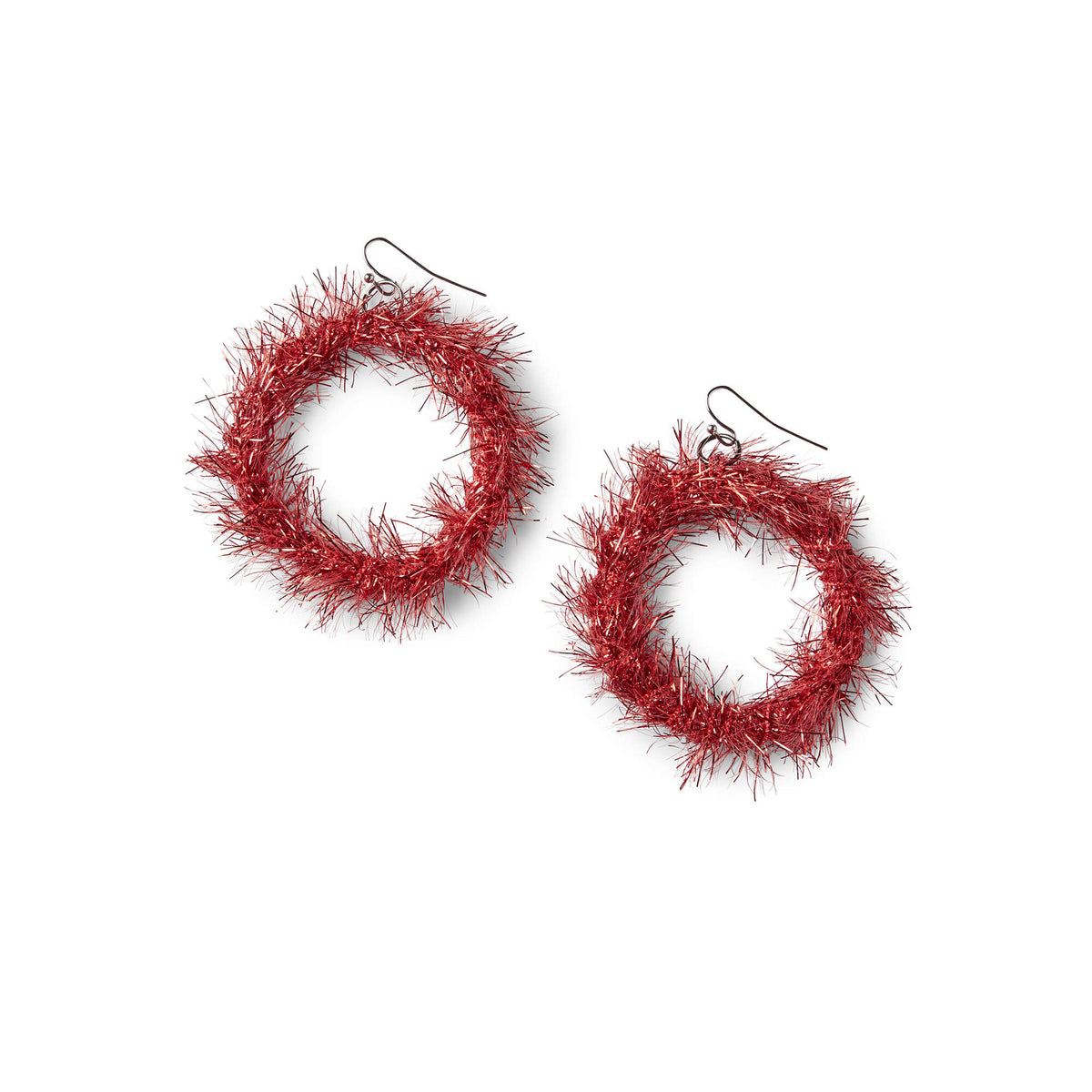 Craft Earrings made in Red Heart Sparkle Yarn