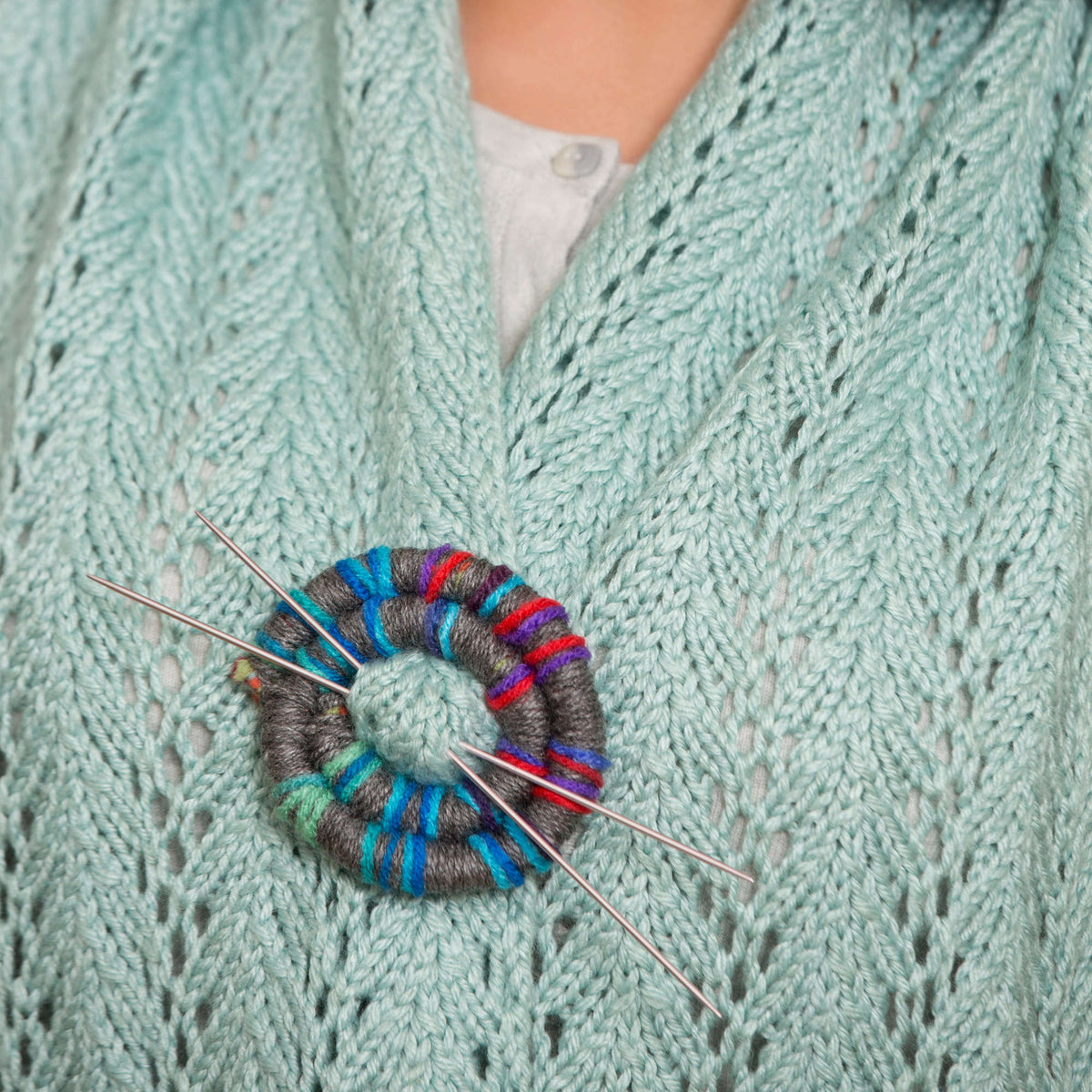 Craft Pin made in Red Heart Super Saver Yarn