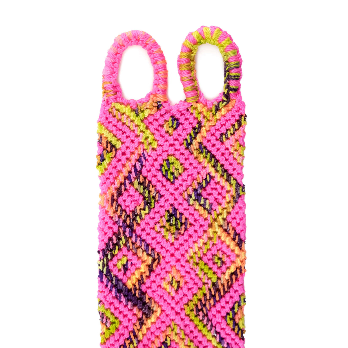 Craft Bracelet made in Red Heart Sizzle Yarn