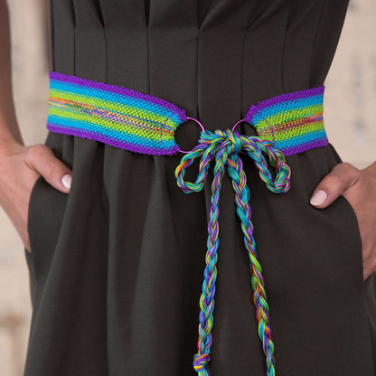 Red Heart Craft Colorful Macrame Belt Craft Belt made in Red Heart Sizzle Yarn