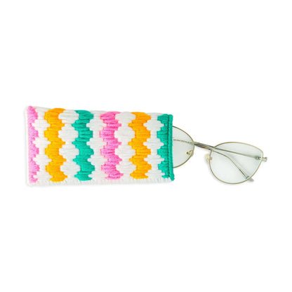 Red Heart Craft Plastic Canvas Eyeglasses Case Craft Storage Case made in Red Heart Super Saver yarn