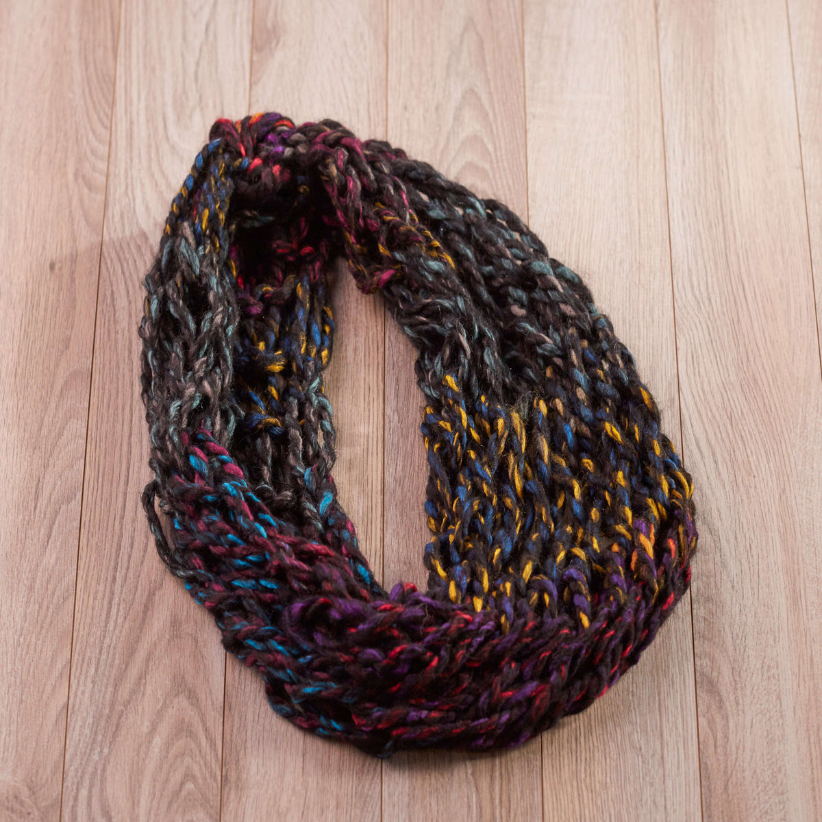 Craft Cowl made in Red Heart Collage Yarn