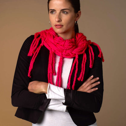 Red Heart Craft Wrap & Knot Cowl Craft Cowl made in Red Heart Vivid Yarn