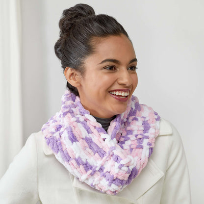 Red Heart One-Ball Easy Cowl Craft Cowl made in Red Heart Loop-It Yarn