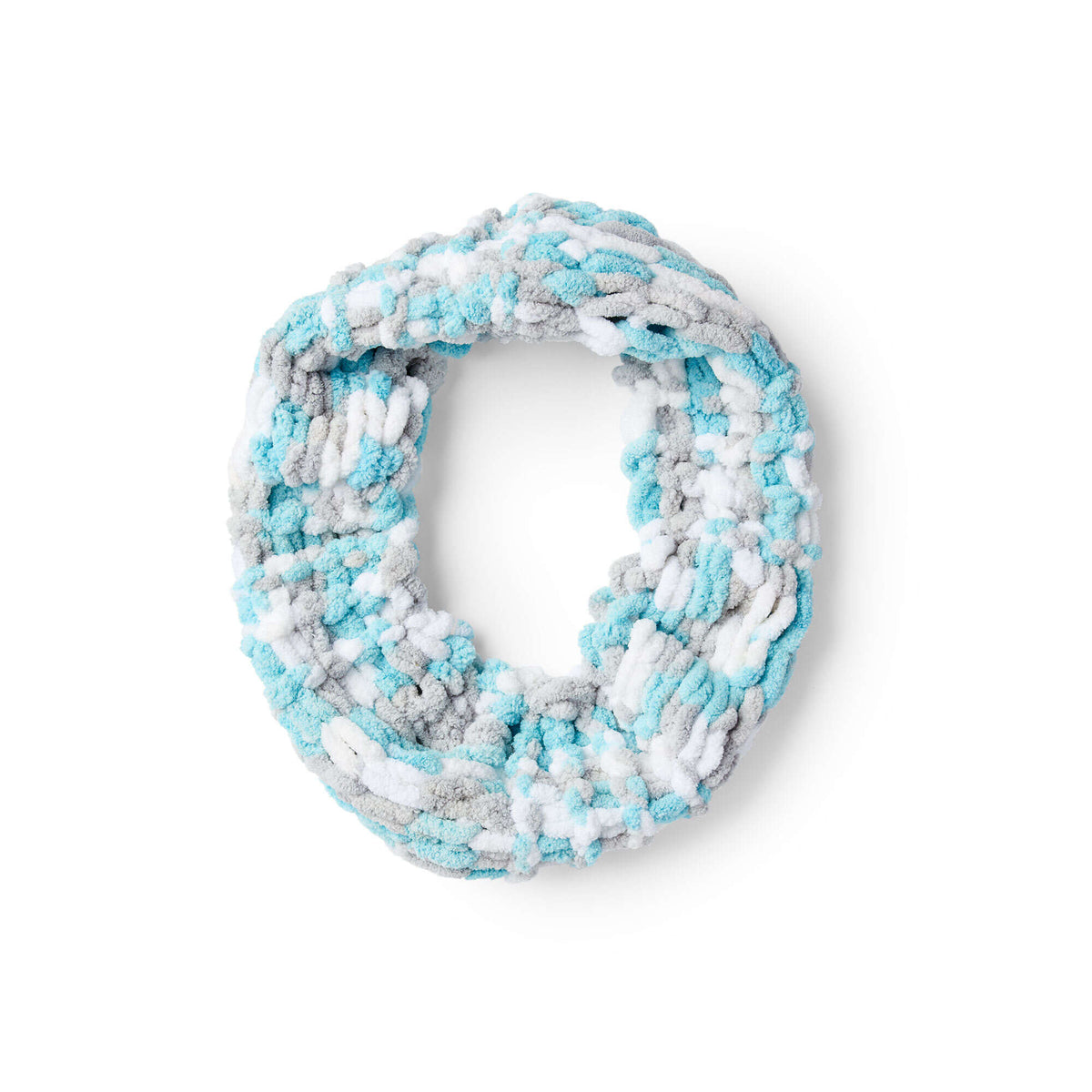 Craft Cowl made in Red Heart Loop-It Yarn