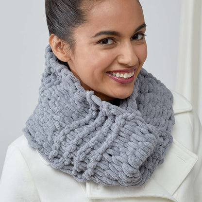 Red Heart Craft One-Ball Looped Cowl Craft Cowl made in Red Heart Loop-It Yarn